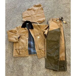 vtg Carhartt hunting jacket USA made blanket lined Game Bag CB256 w/ pants wu256